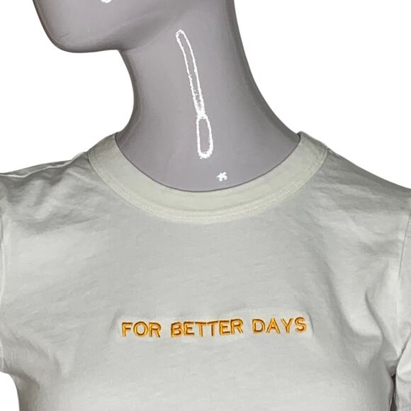 For Days Vintage NWT Top White For Better Days Embroiled on Gold Size XS - Picture 2 of 9